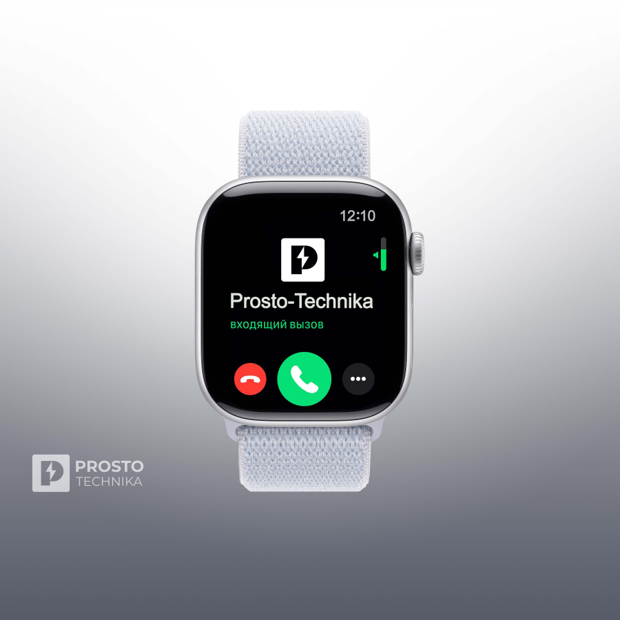 Часы Apple Watch Series 10, 42 мм, алюминий серебристого цвета, браслет Sport Loop дымчато-голубого цвета